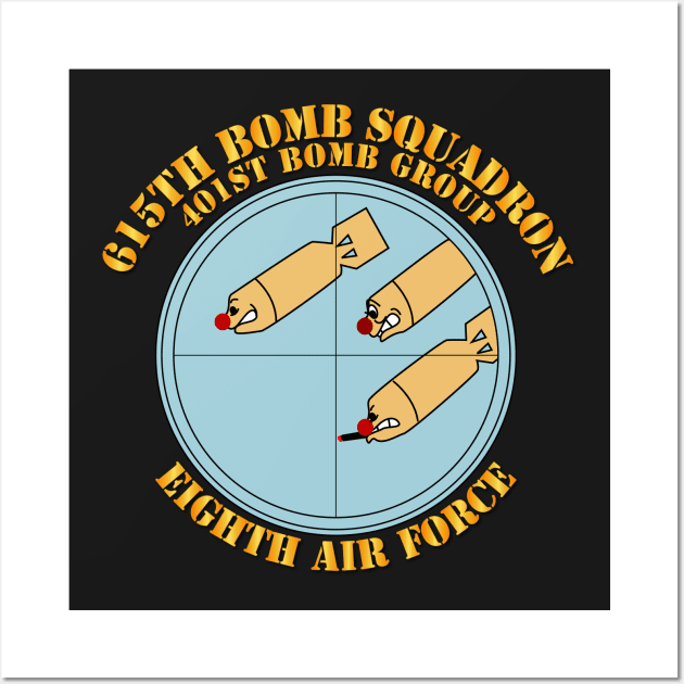 615th  BS - 401st BG - 8th AF w Txt Wall Art by twix123844